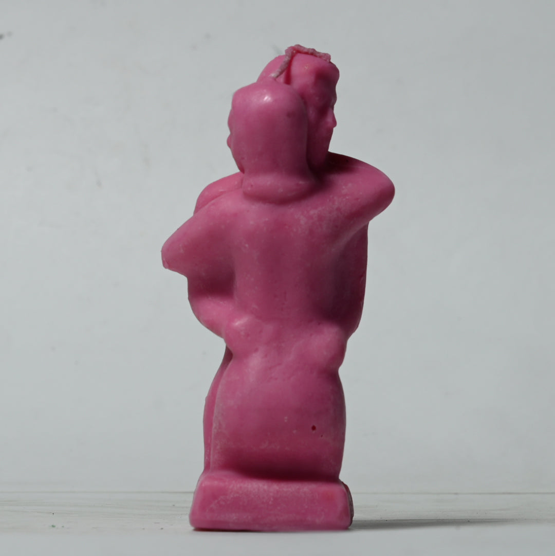 Real Couple Hugging Figure Candle Pink Style 2