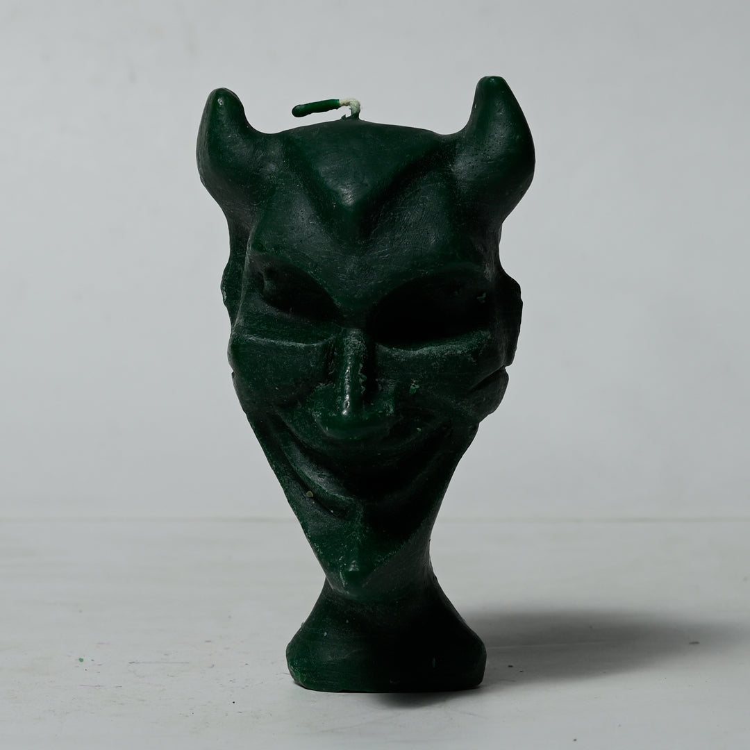 Real Devil Figure Candle Green