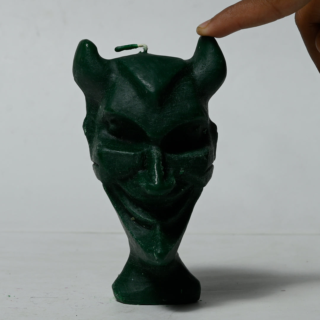 Real Devil Figure Candle Green