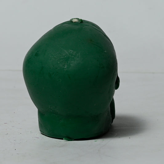 Real Human Skull Figure Candle Green