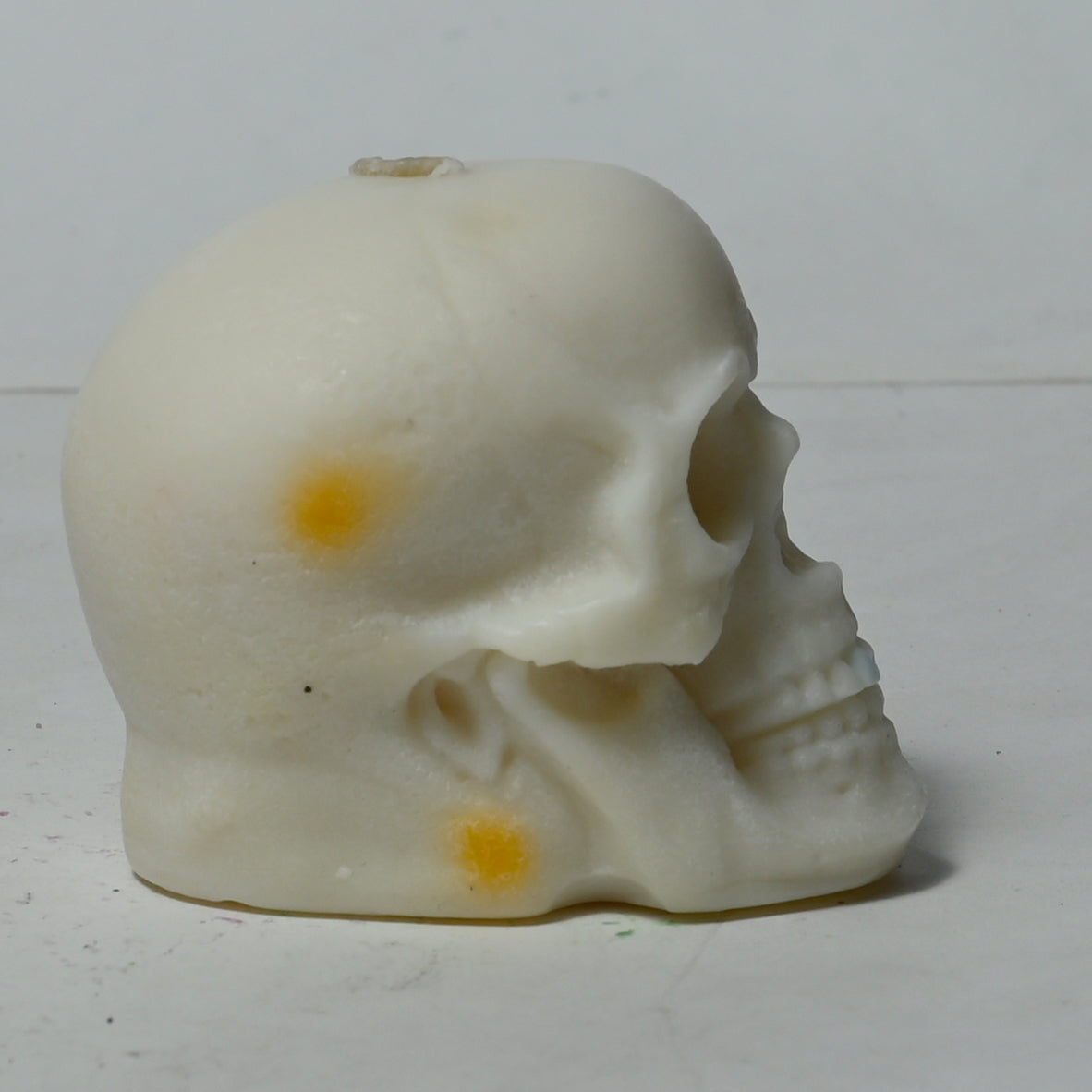 Real Human Skull Figure Candle White