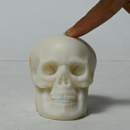 Real Human Skull Figure Candle White