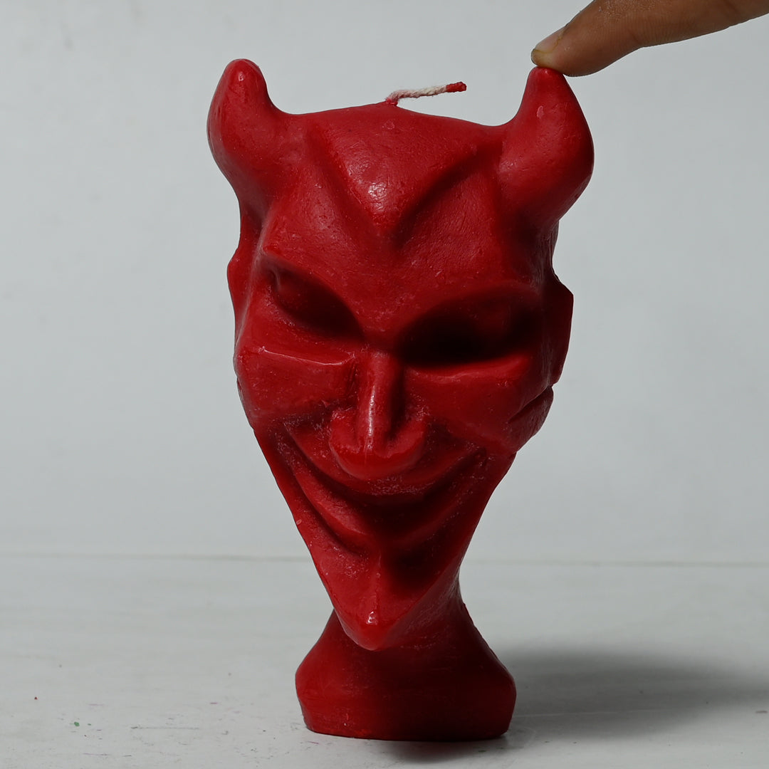 Real Devil Figure Candle Red