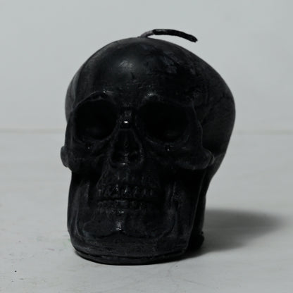 Real Human Skull Figure Candle Black