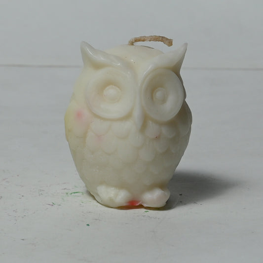 Real Owl Figure Candle White