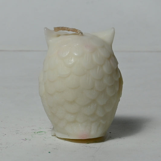 Real Owl Figure Candle White