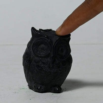 Real Owl Figure Candle Black