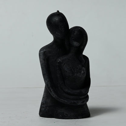 Real Couple Hugging Figure Candle Black Style 2