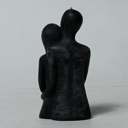 Real Couple Hugging Figure Candle Black Style 3