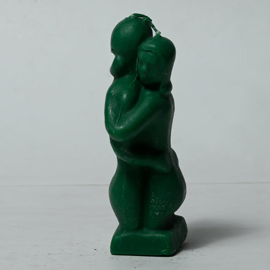 Real Couple Hugging Figure Candle Green Style 2