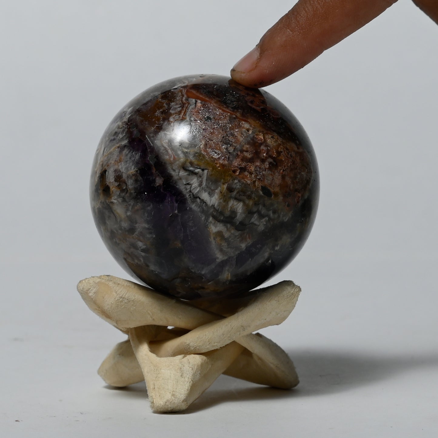 Real Chevron Amethyst Crystal Ball Sphere