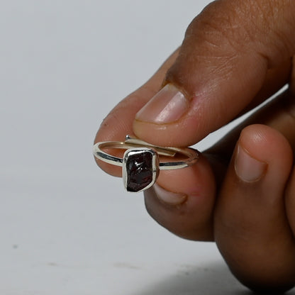 Real Garnet Crystal and Stone Ring Jewellery