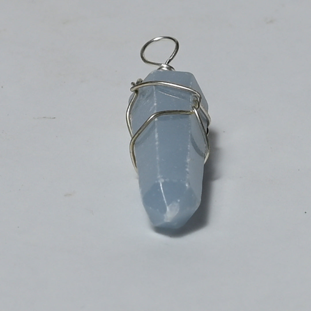 Real Angelite Crystal and Stone Necklace Point Pendant Jewellery