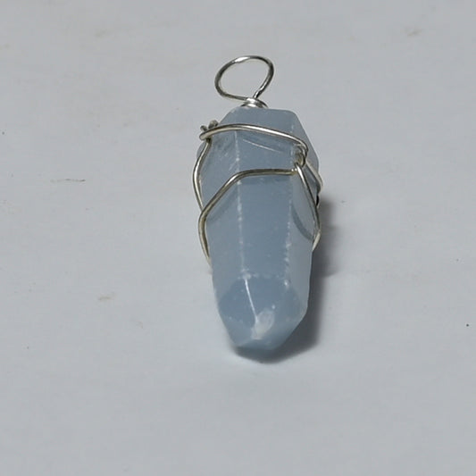 Real Angelite Crystal and Stone Necklace Point Pendant Jewellery