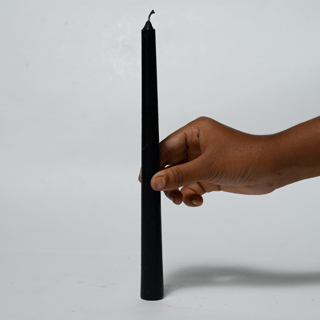 Real Long Simple Black Candle Daily Ritual Candle