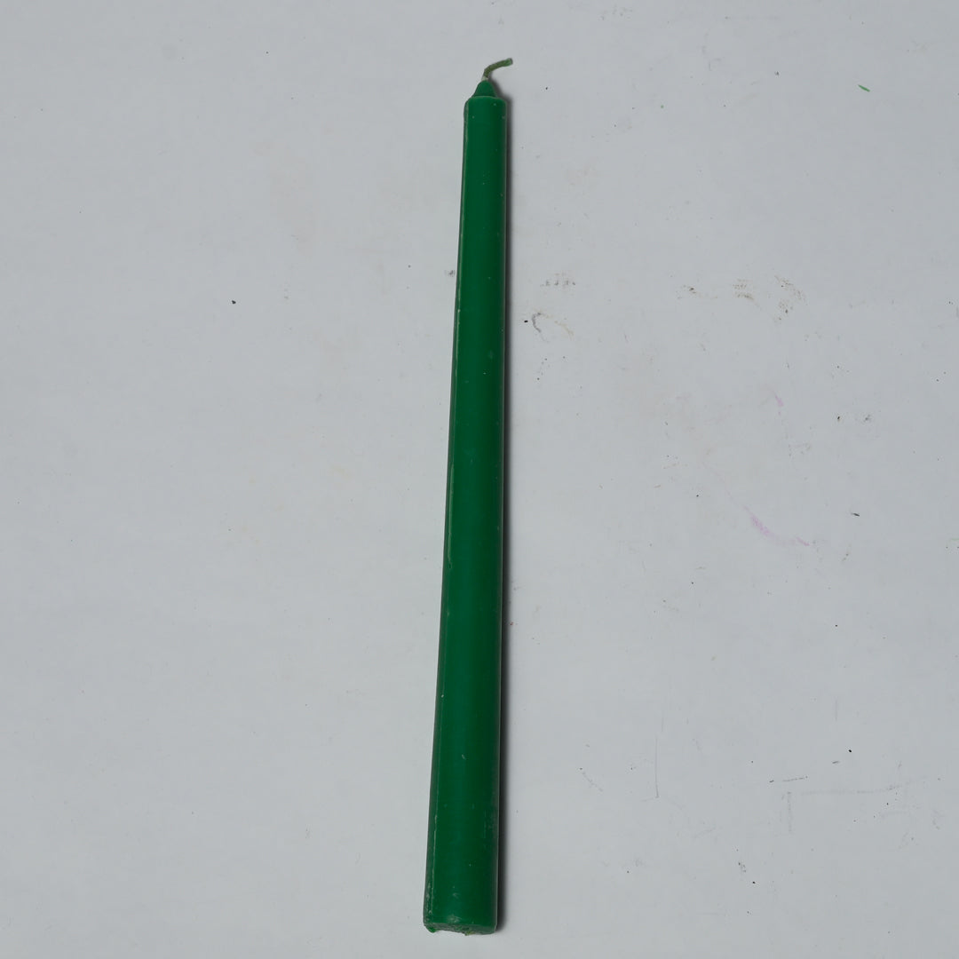 Real Long Simple Green Candle Daily Ritual Candle