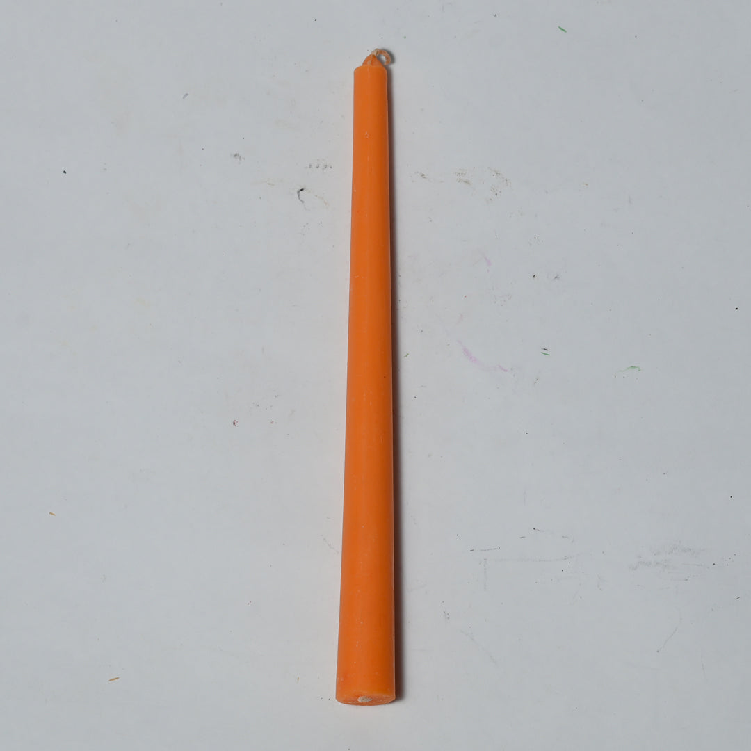 Real Long Simple Orange Candle Daily Ritual Candle