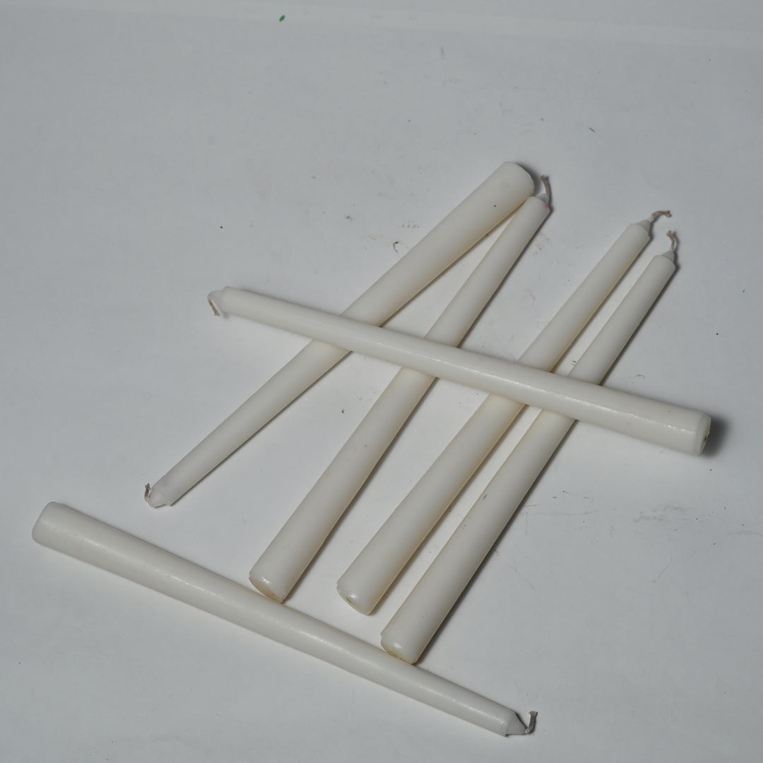 Real Long Simple White Candle Daily Ritual Candle