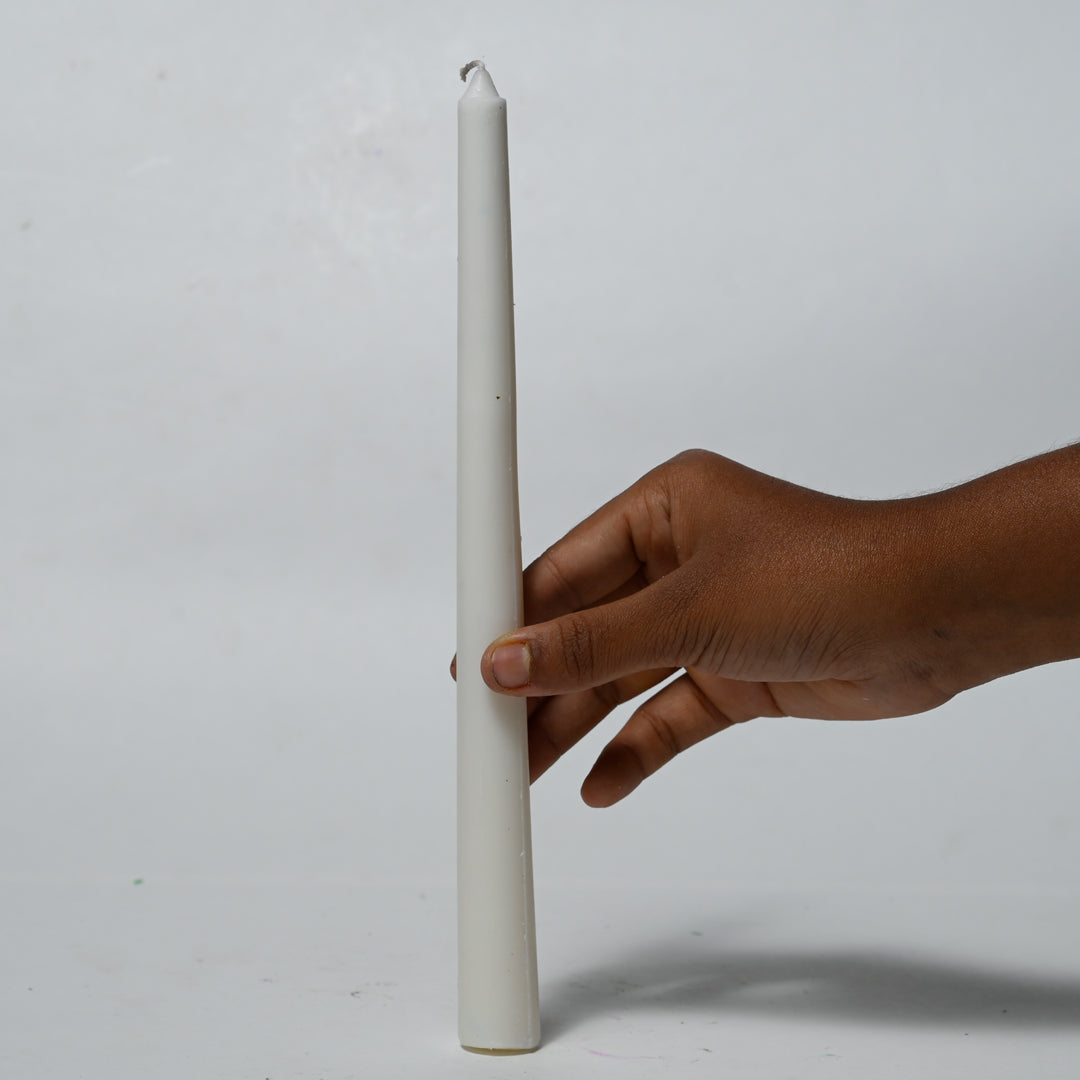 Real Long Simple White Candle Daily Ritual Candle