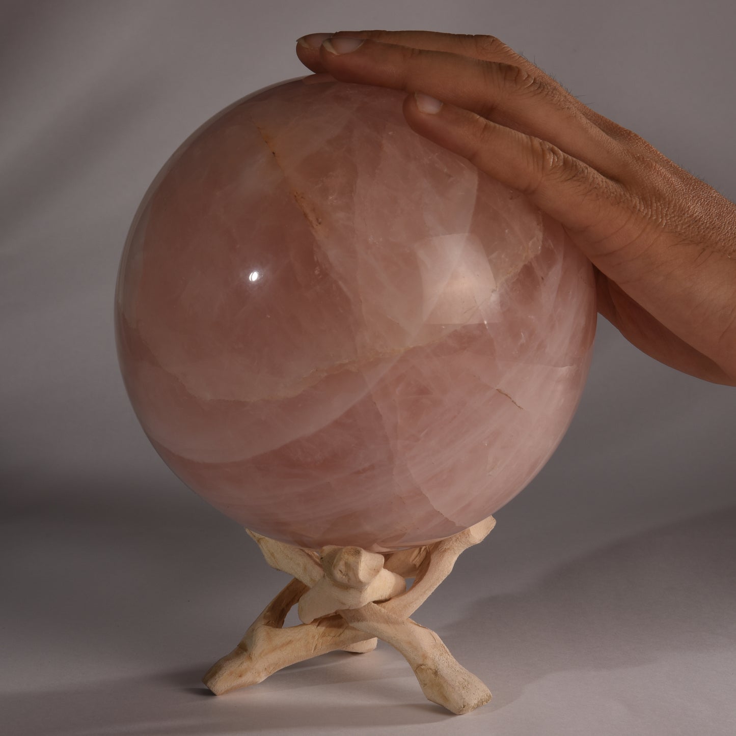 Real Rose Quartz Crystal Ball Sphere