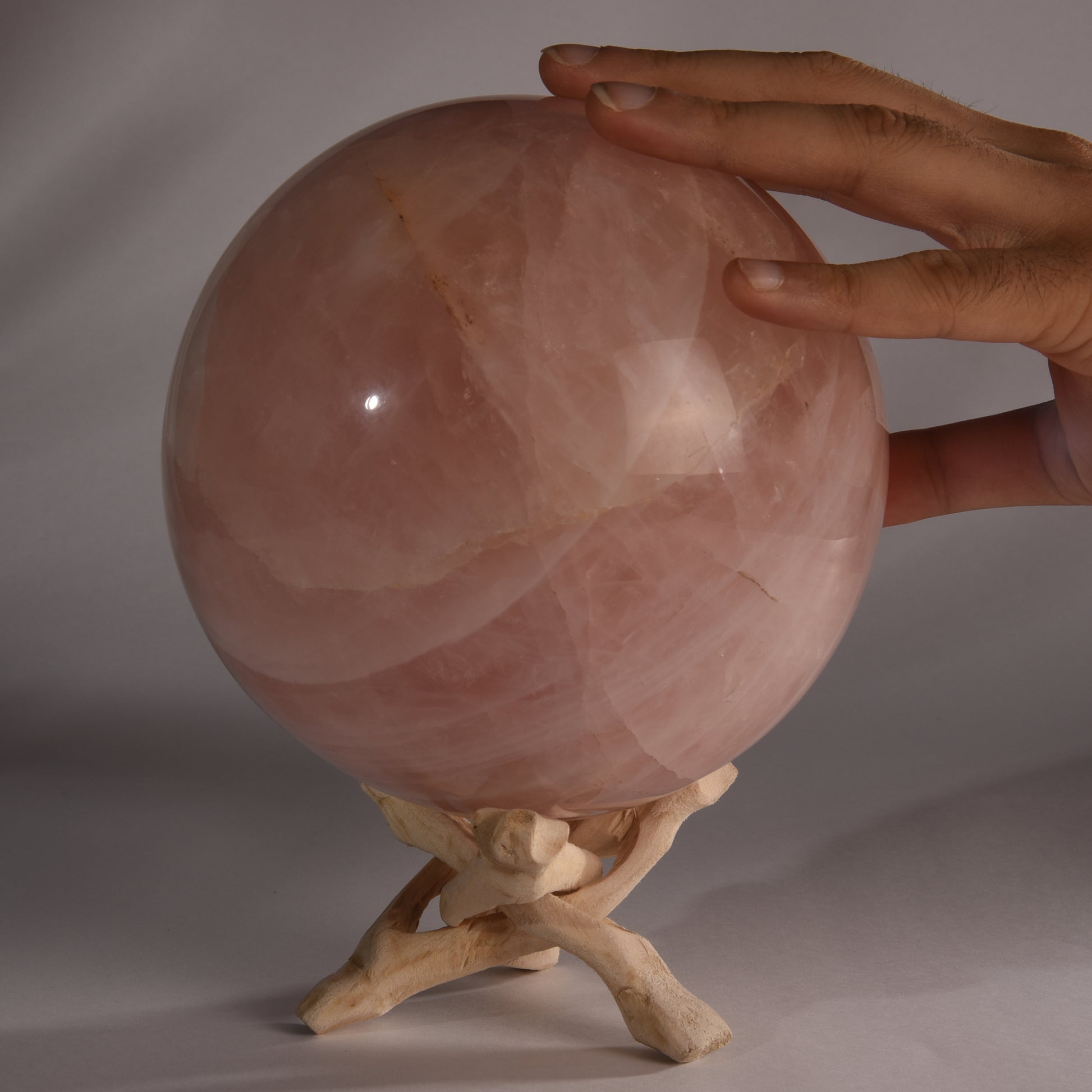 Real Rose Quartz Crystal Ball Sphere