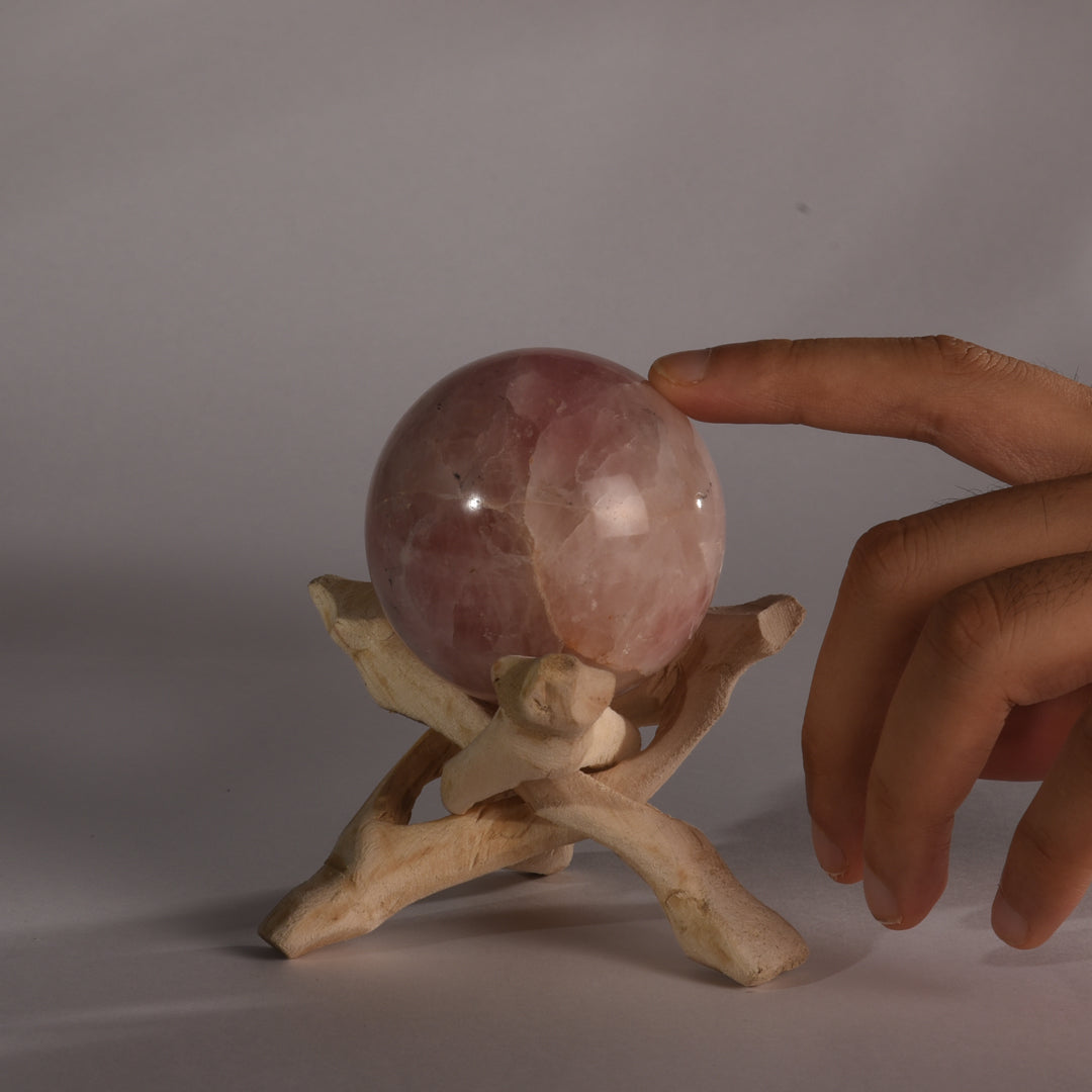 Real Rose Quartz Crystal Ball Sphere