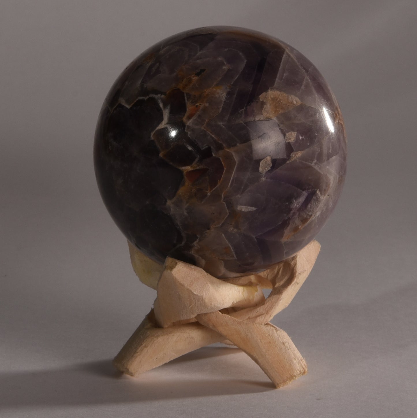 Real Chevron Amethyst Crystal Ball Sphere