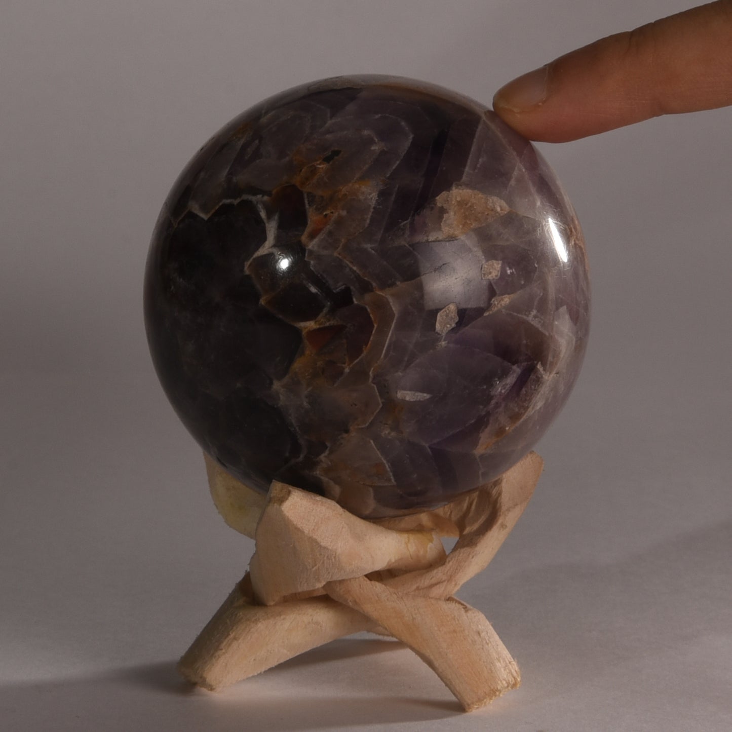 Real Chevron Amethyst Crystal Ball Sphere