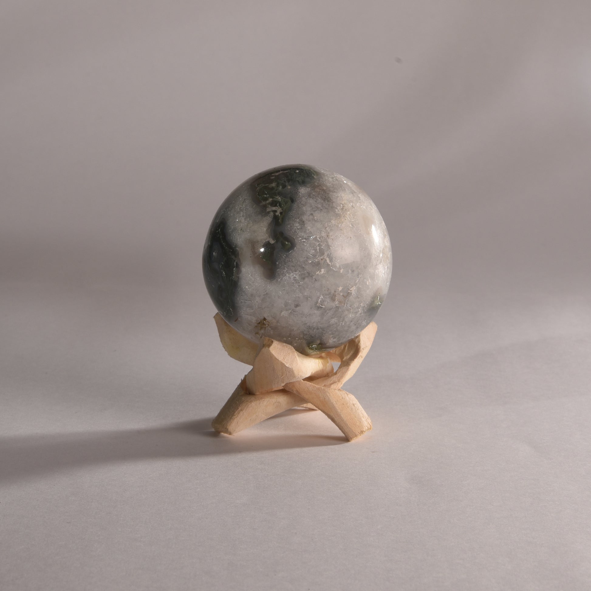 Real Moss Agate Crystal Ball Sphere