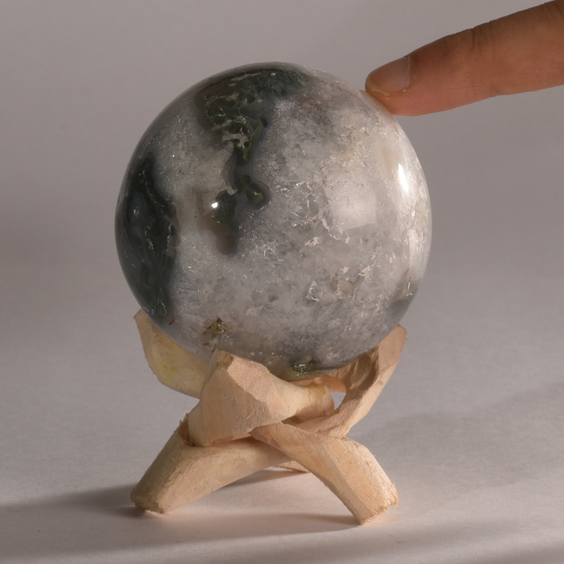 Real Moss Agate Crystal Ball Sphere