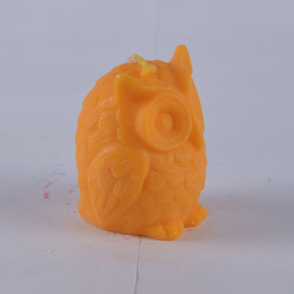 Real Owl Figure Candle Orange