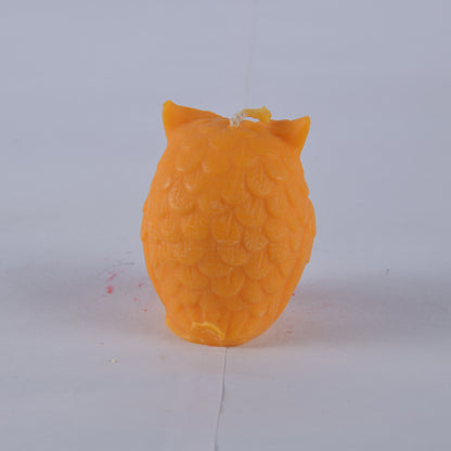 Real Owl Figure Candle Orange