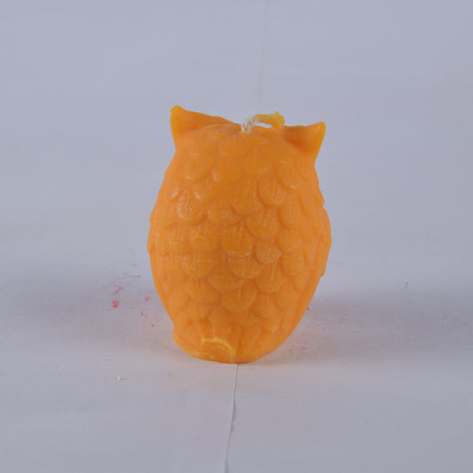 Real Owl Figure Candle Orange