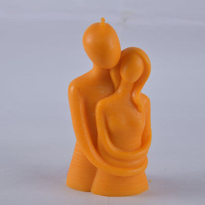 Real Couple Hugging Figure Candle Orange Style 2