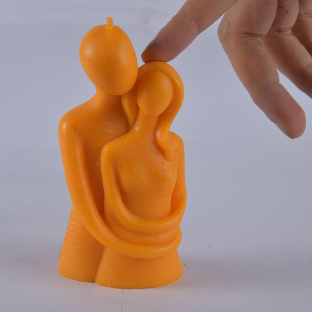 Real Couple Hugging Figure Candle Orange Style 5