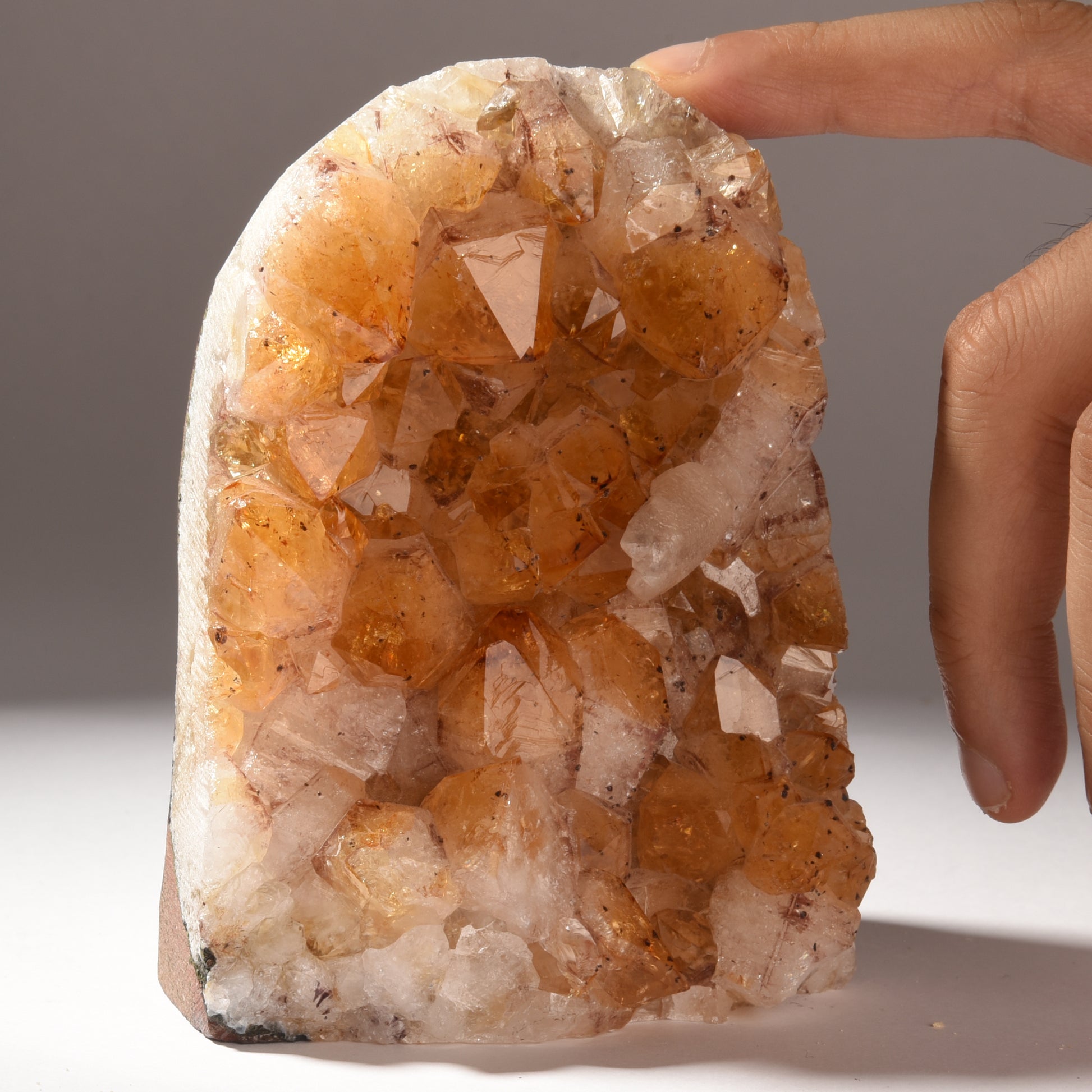 Real Citrine Standing Crystal Geode