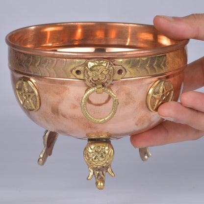 Real Vintage Copper Offering Bowl Pentacle