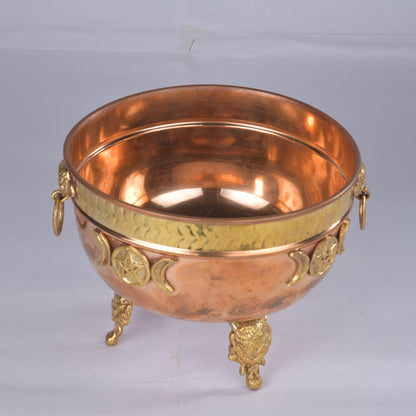 Real Vintage Copper Offering Bowl Triple Moon