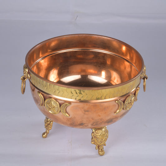 Real Vintage Copper Offering Bowl Triple Moon