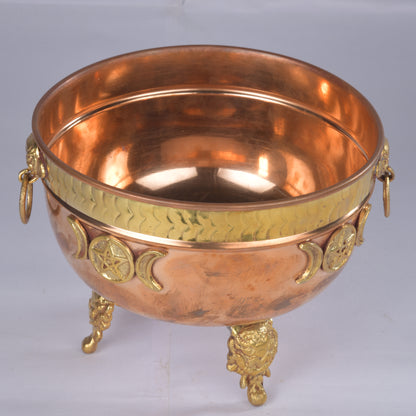 Real Vintage Copper Offering Bowl Triple Moon