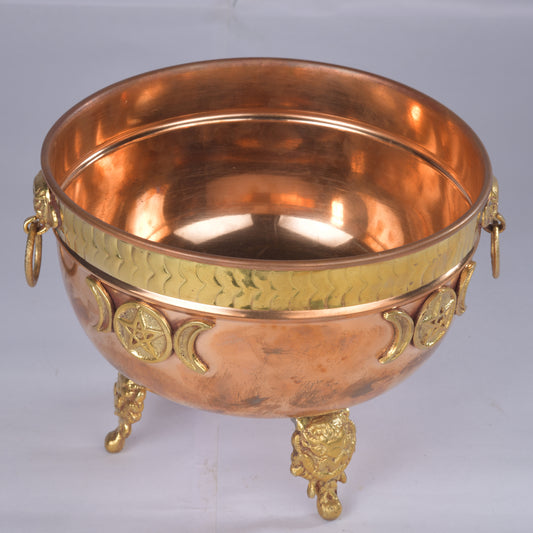 Real Vintage Copper Offering Bowl Triple Moon