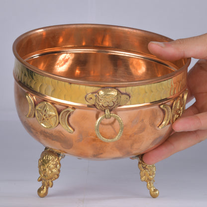 Real Vintage Copper Offering Bowl Triple Moon