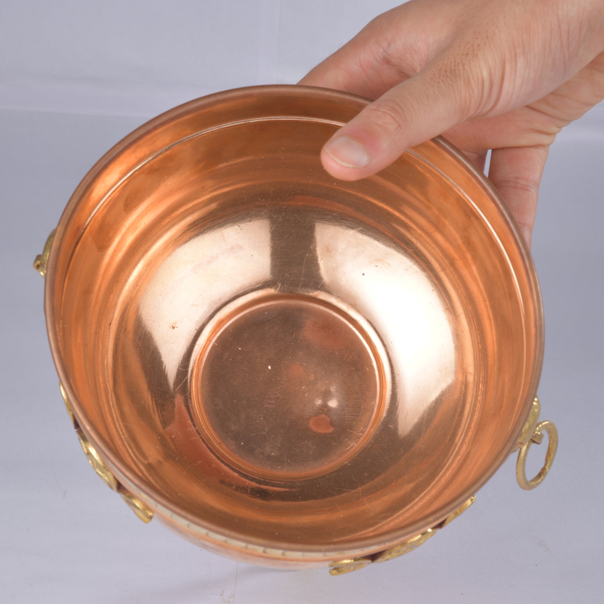 Real Vintage Copper Offering Bowl Triple Moon