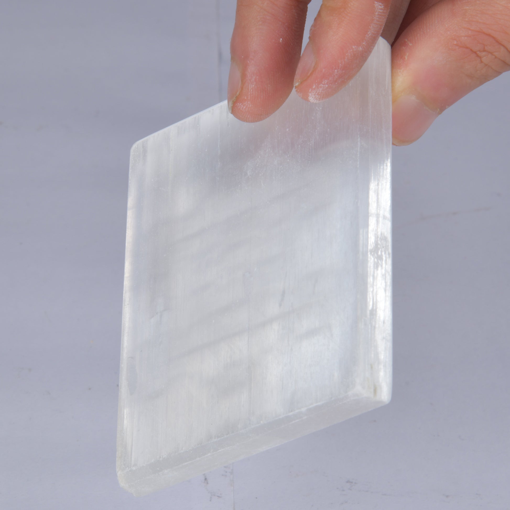 Real Square Metatrons Sign Selenite Slab