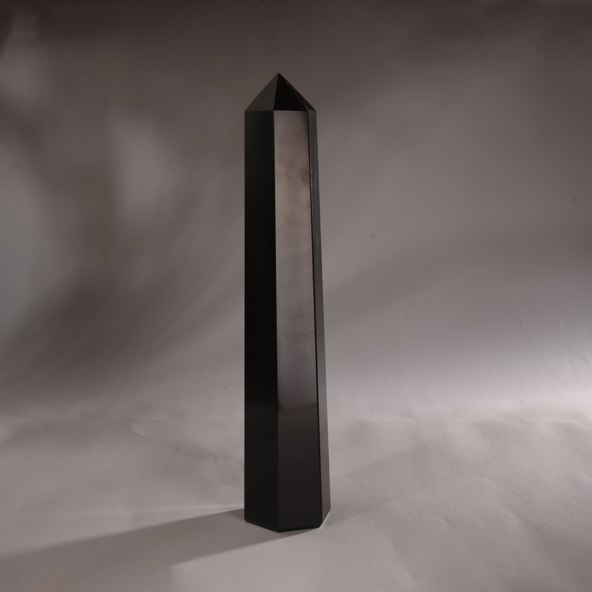 Real Black Obsidian Crystal Tower