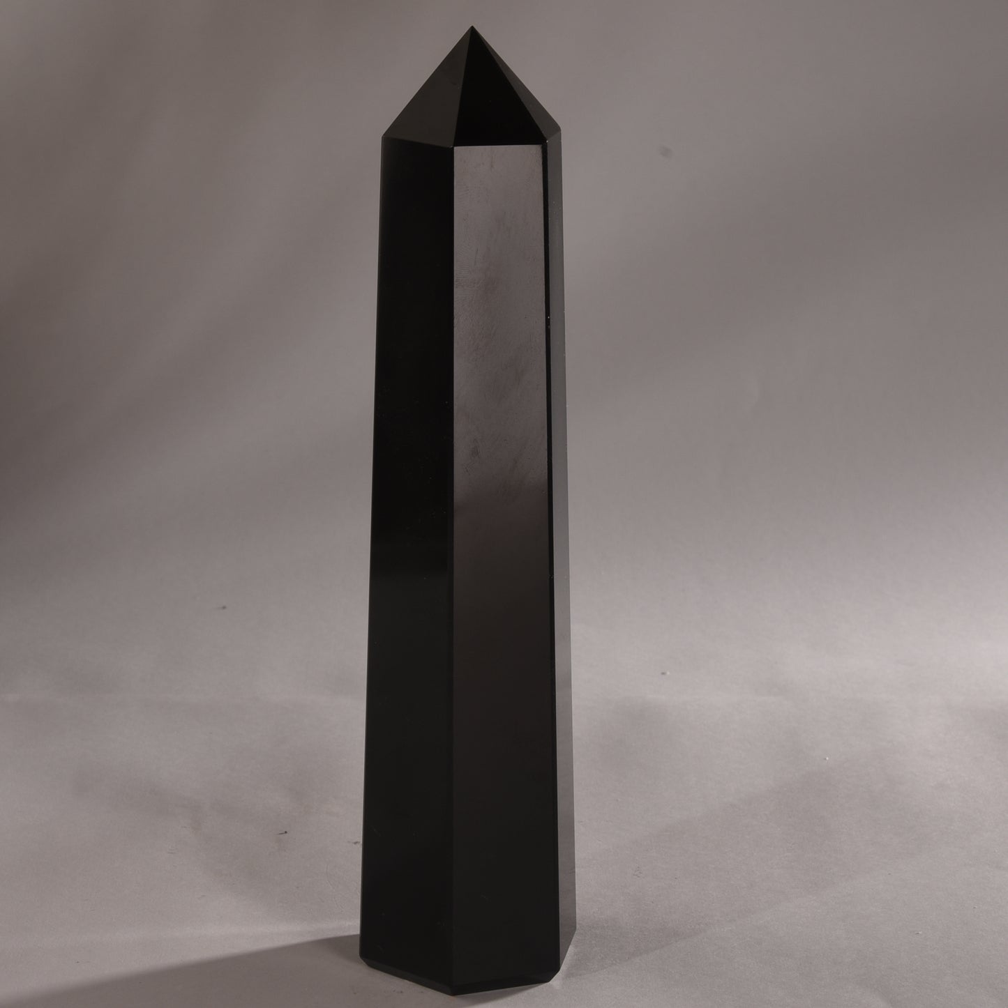 Real Black Obsidian Crystal Tower