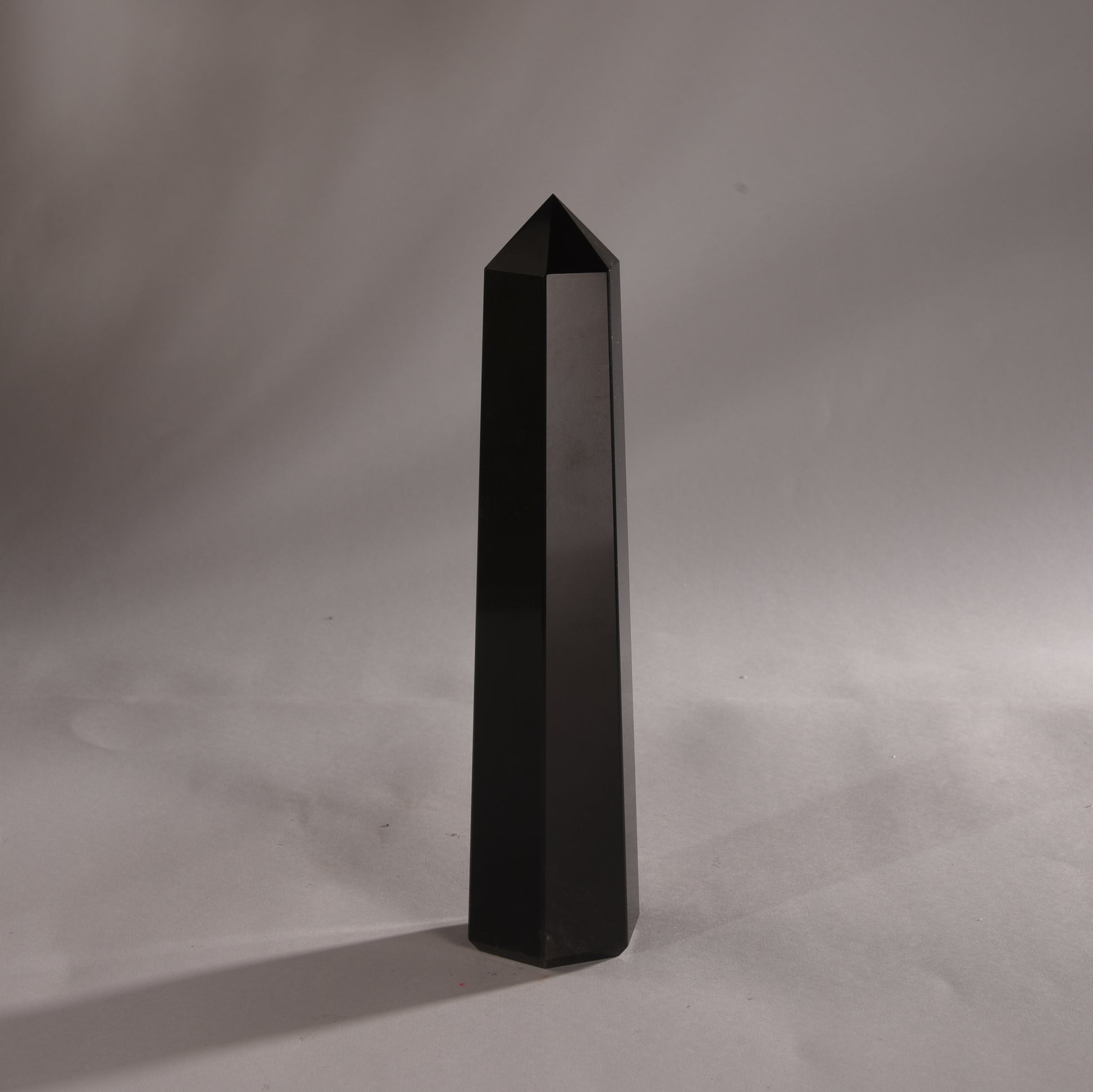 Real Black Obsidian Crystal Tower