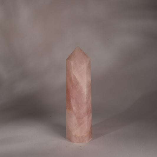 Real Rose Quartz Crystal Tower