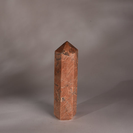 Real Peach Moonstone Crystal Tower