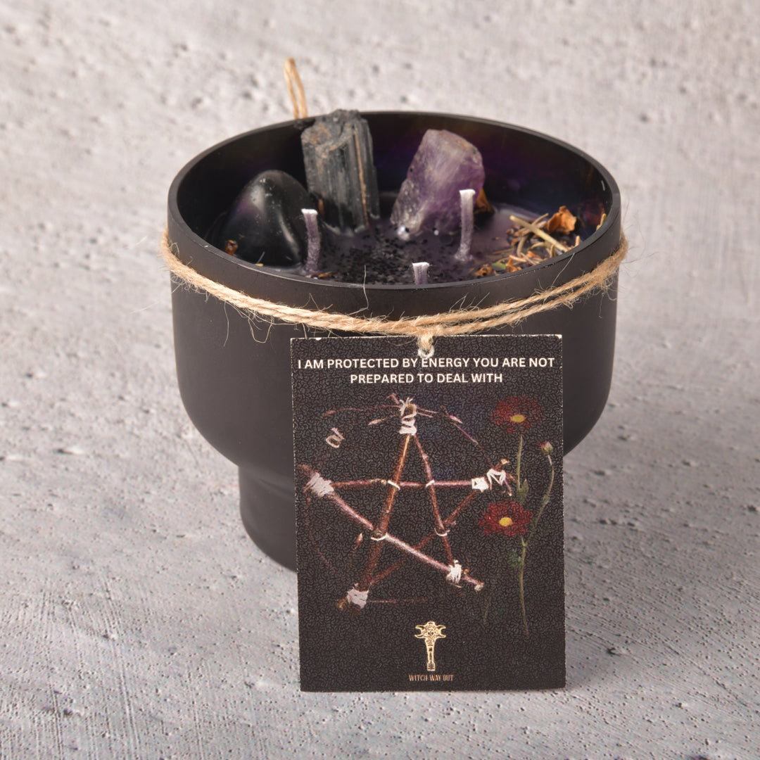 Lunar divination candle, protection and grounding Intention Candle